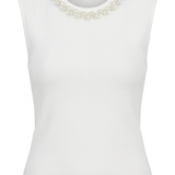 Parel Elegance T-Shirt in Off-White of Licht Geel
