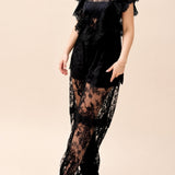 zwarte Kanten C0-Ord Set Transparente Top & Broek