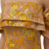 Oranje/gele korte feest jurk