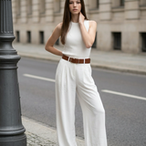 Linen Wide Leg Pantalon