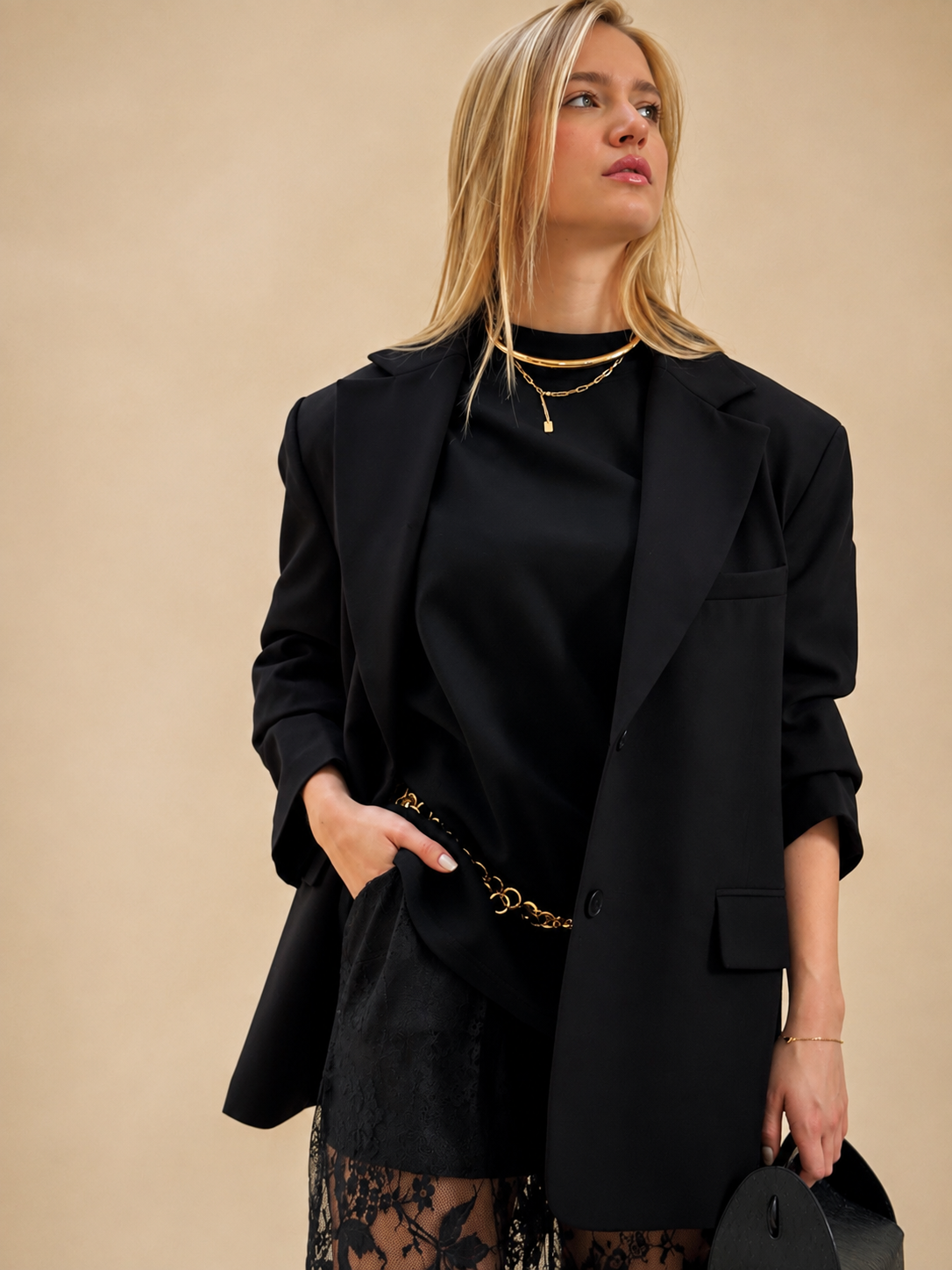 Zwarte Oversized Blazer Elegance