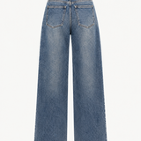 Wijde jeans met knopen over de hele pijp – dames