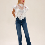 Off-white Blouse met Ruches