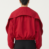 Rood Bomberjack met strikdetail