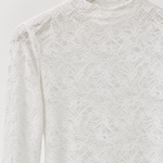 Witte kanten top dames – detail van het kant