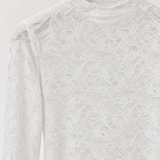 Witte kanten top dames – detail van het kant