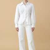 Getailleerd Blouse met Pofmouwen