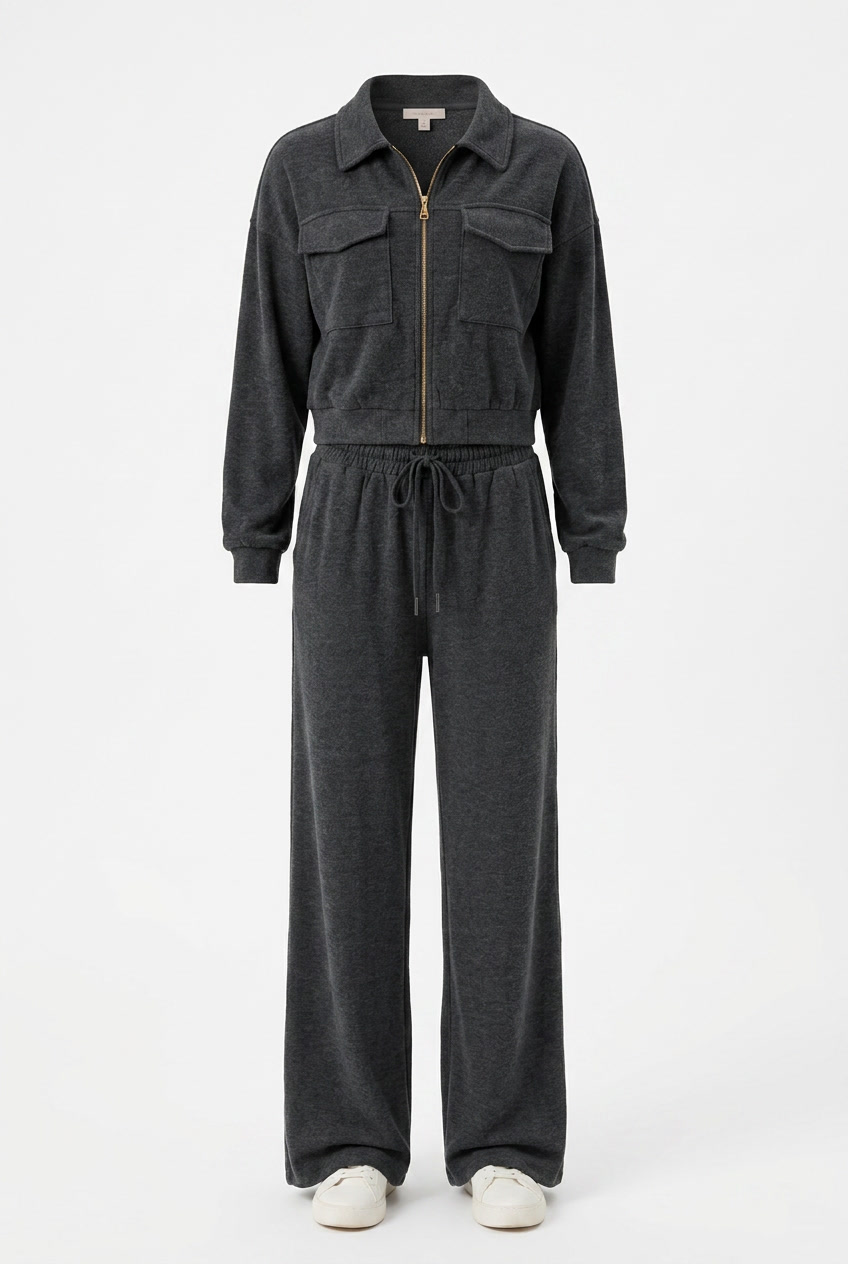 Comfort dames set met Cropped Jacket & Losse Broek