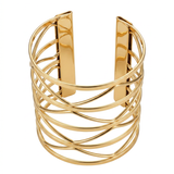 Gouden Open Cuff Armband-Wave Desing