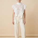 Off-white Blouse met Ruches