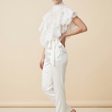 Off-white Blouse met Ruches