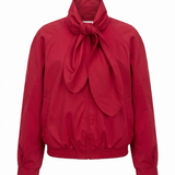 Rood Bomberjack met strikdetail