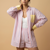Pastel Gestreepte Lounge Set