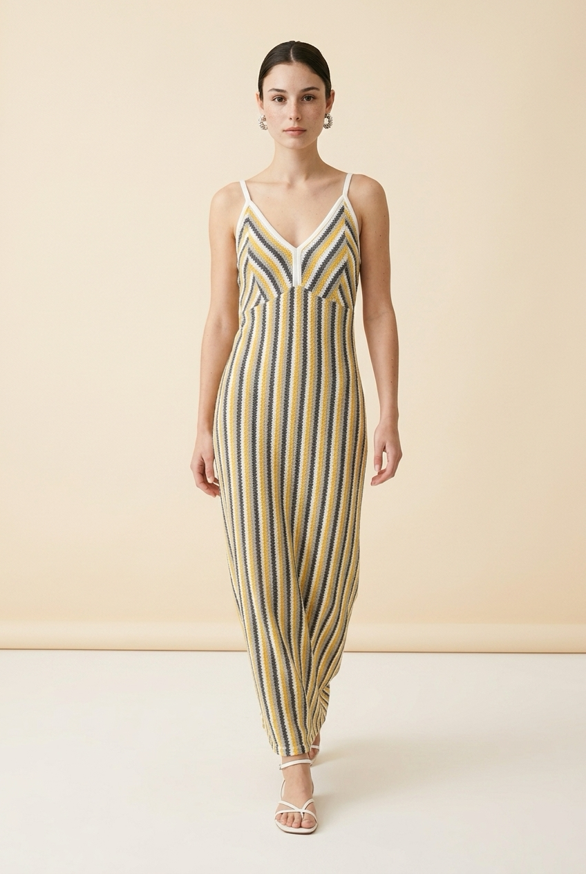 Gestreepte Maxi Jurk