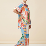 Kleurrijke Resort Set met Blouse en Pantalon