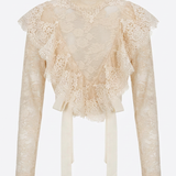 Beige Blouse met Ruches