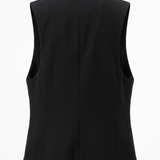 Zwarte Getailleerde Gilet top met gouden knopen