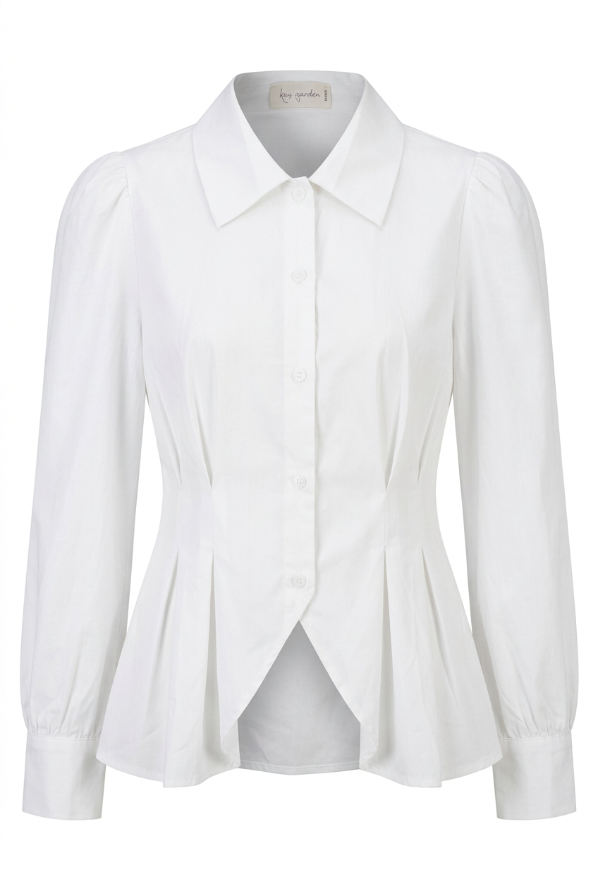 Getailleerd Blouse met Pofmouwen