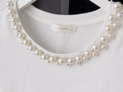 Parel Elegance T-Shirt in Off-White of Licht Geel