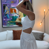 White long dress with open side
