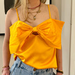 Oranje top met strik