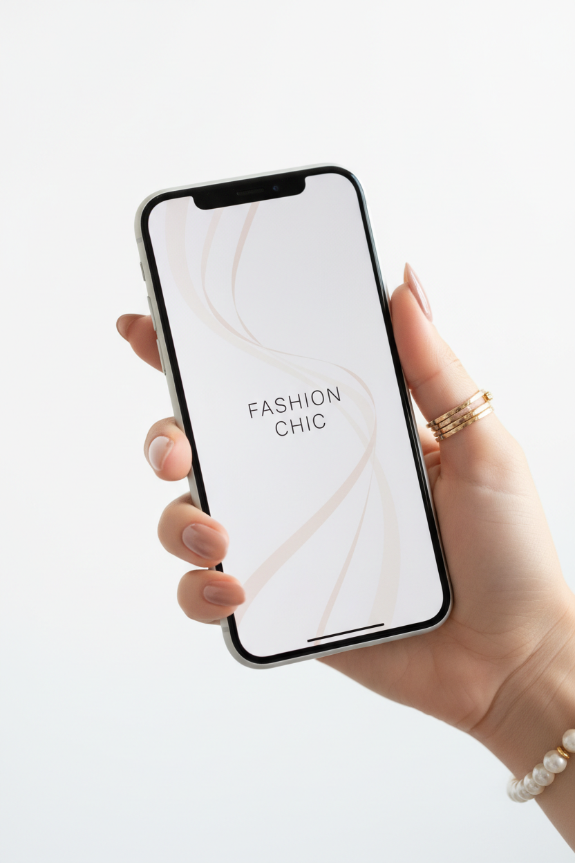 Woman's hand holding a smartphone